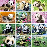 gatyztory panda climbing tree animal painting by numbers kit for adults child handpainted home decoration diy unique gifts