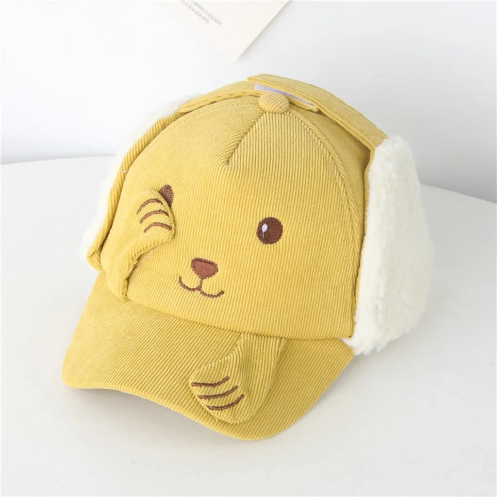 Симпатичная модная детская бейсбольная кепка бархатная защита для ушей теплая