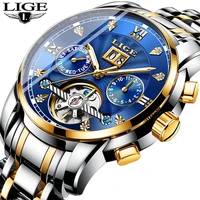 2021 lige men watches top brand luxury automatic mechanical business clock gold watch men reloj mecanico de hombres charm of men