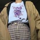 Женская футболка в японском стиле Харадзюку Gengar Kaiju, футболка в готическом стиле, хлопковые топы с коротким рукавом и круглым вырезом, модные футболки, 2020