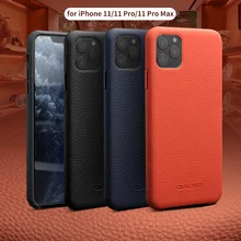 Luxurious First Layer Cowhide Genuine Leather Litchi Pattern Mobile Phone Case Fhx-22K for iPhone 11 11Pro 11Pro MAX back case