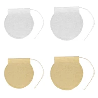 300 pcs round shape tea filter bags disposable empty drawstring teabags infuser loose leaf spice strainer tool
