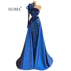 Синие Деловые Роскошные блестящие элегантные вечерние длинные платья Celebtity на одно плечо 2021 для женщин