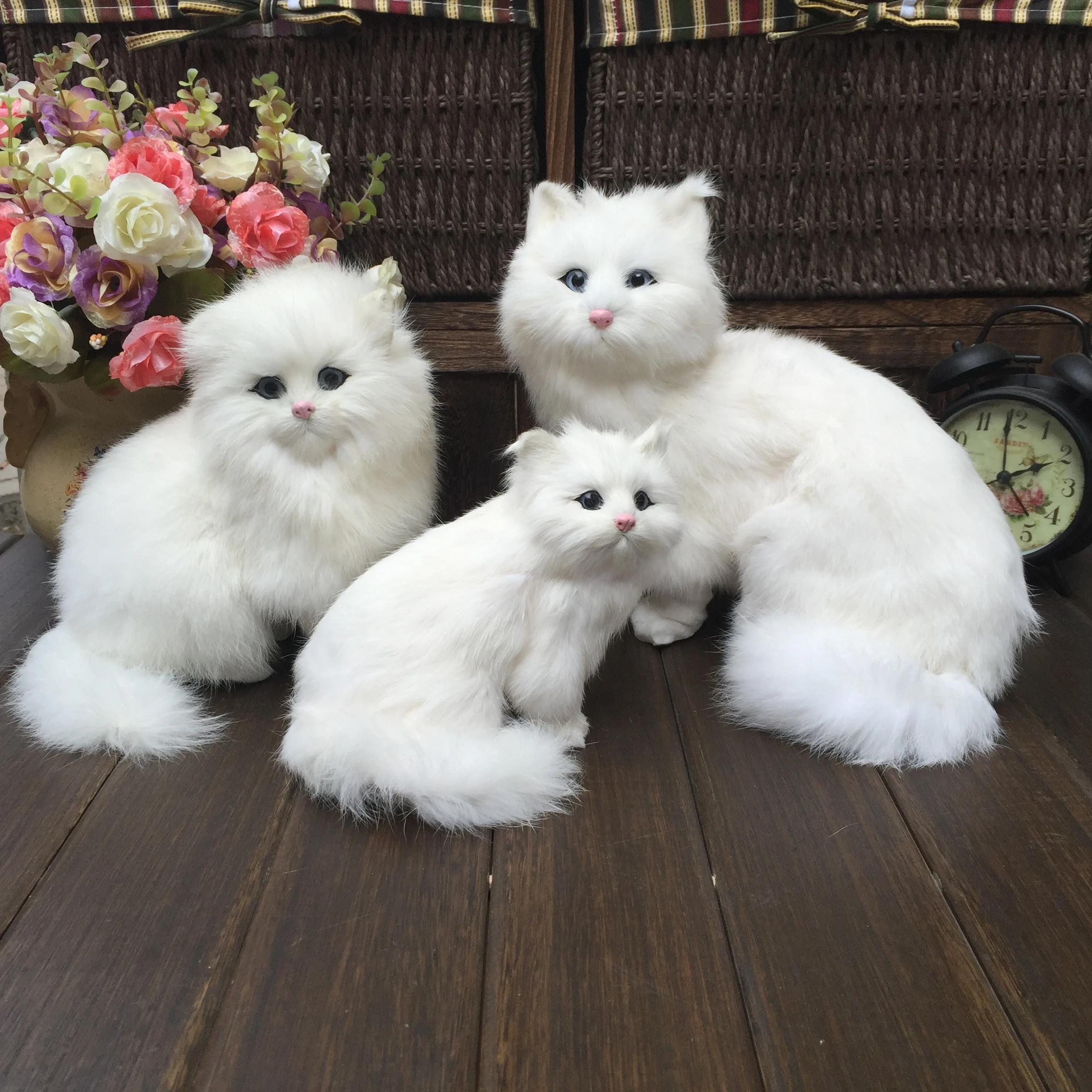 Реалистичная плюшевая игрушка имитация кота кукла белые персидские Коты