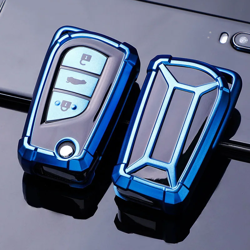 Чехол для автомобильного ключа из ТПУ с 3 кнопками чехол Toyota Auris Corolla Avensis Verso Yaris Aygo