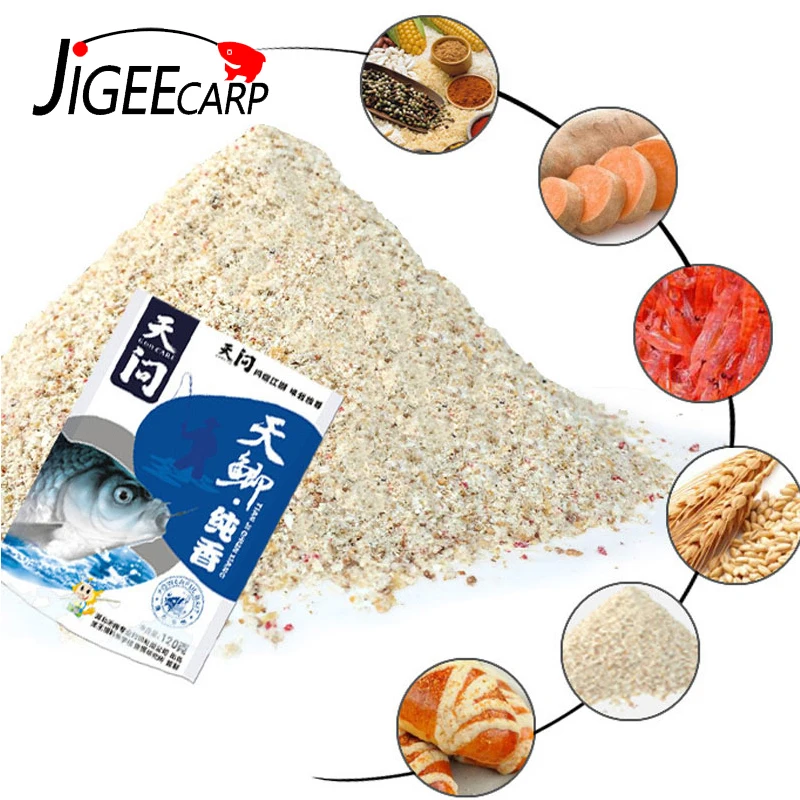 

JIGEECARP 120g Carp Fishing Bait Powder Multi Flavor Carp Attractor Additive Powder Bait Fishing Sticky Bait Fishing Feeder