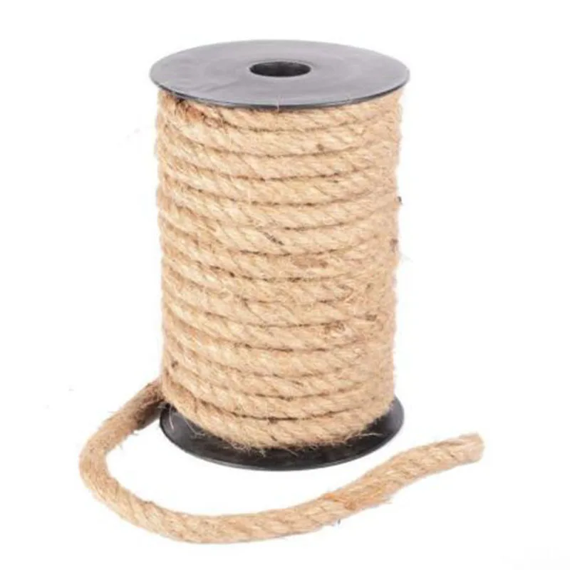 

10M Natural Brown Jute Hemp Rope Twine String Cord Shank Crafts 4/6/8/10 Mm