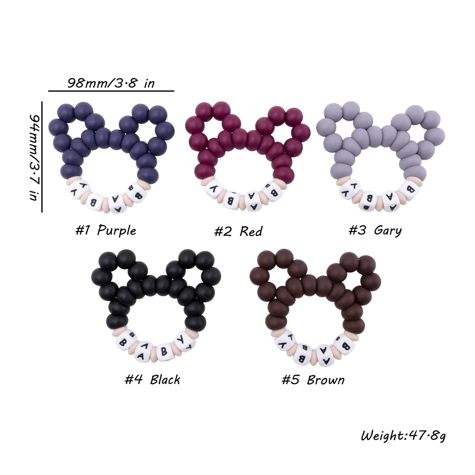 Let'S Make 1Pc Silicone Teether Beads Bracelet Teething Baby Rattle Stroller Bpa Free Toys | Мать и ребенок