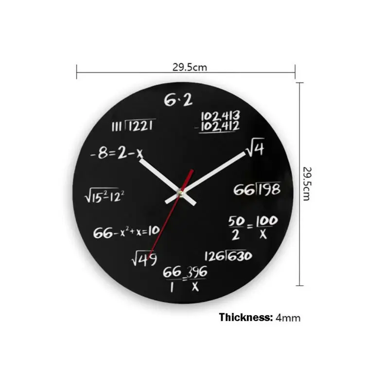 Часы настенные кварцевые с тихими математическими уравнениями | Дом и сад