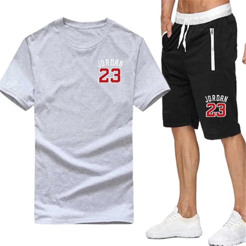 Men T-Shirt suits Lastest Fashion Short Sleeve set Funny Men's Tee Shirts Hipster O-Neck Cool Tops+Shorts | Мужская одежда