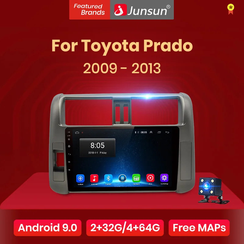 Автомагнитола Junsun с GPS навигацией 2 + 32 ГБ Android 8 1 для Toyota Land Cruiser Prado J150 2009