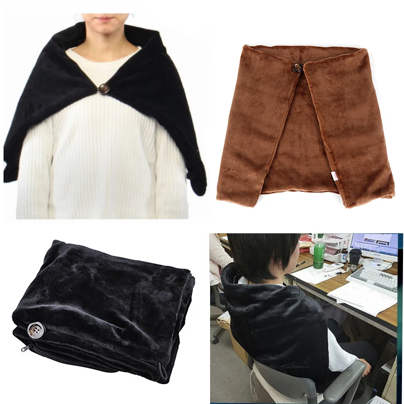 Мягкое электрическое утепленное одеяло с USB подушка для шеи на плече Мобильная