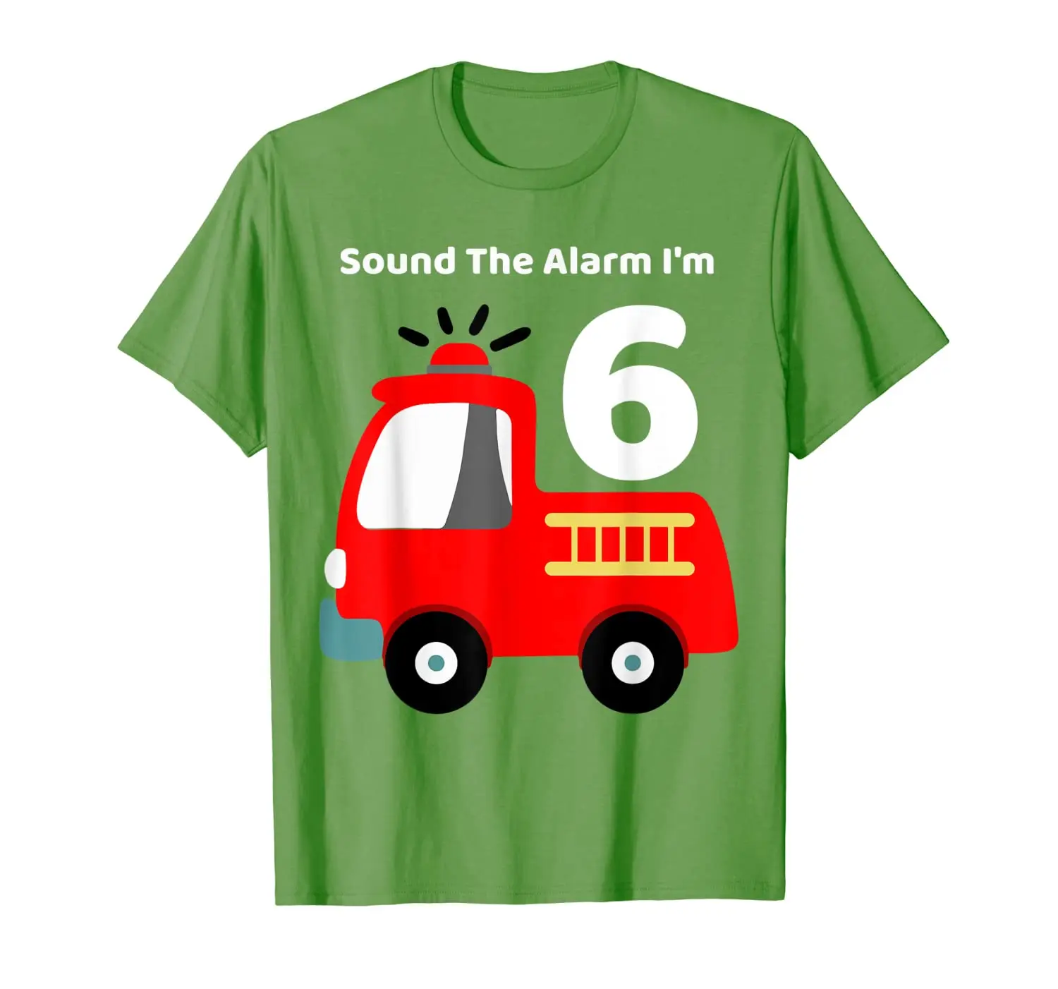 

Fire Fighter Truck 6 Year Old Birthday Shirt | 6th Bday