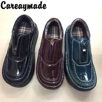 careaymade new top layer cow leather casual womens shoes leather single shoes thick sole shoes korean fashion sewing shoes