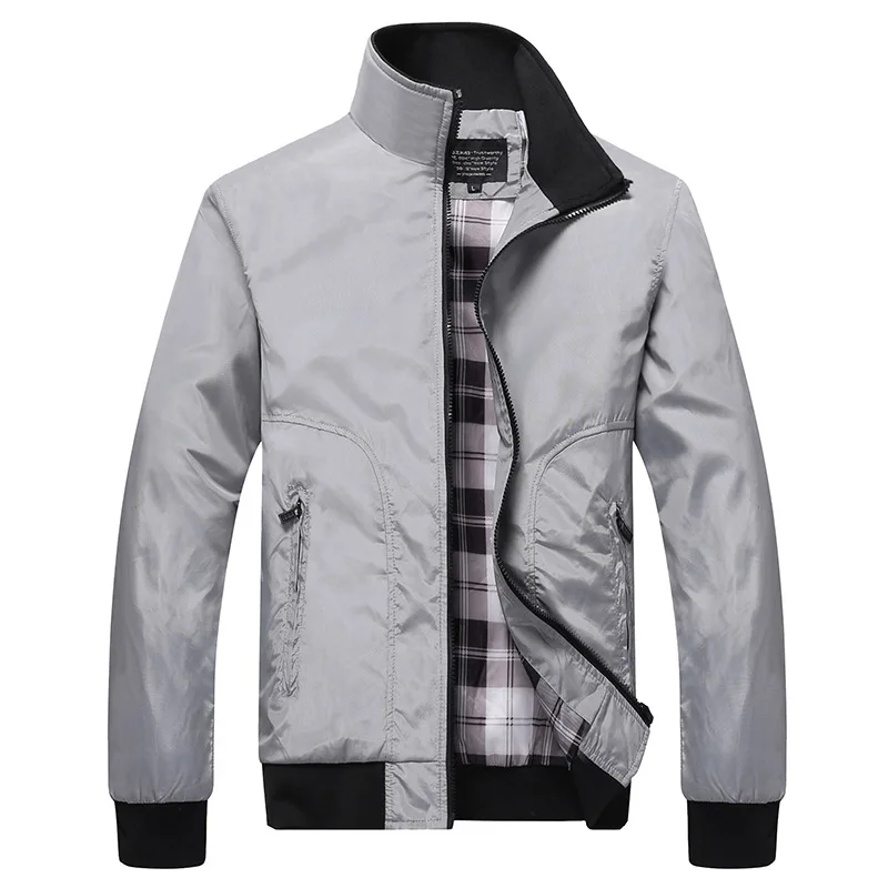 

Men jacket with stand collar Spring coat British winter casual menswear jacket