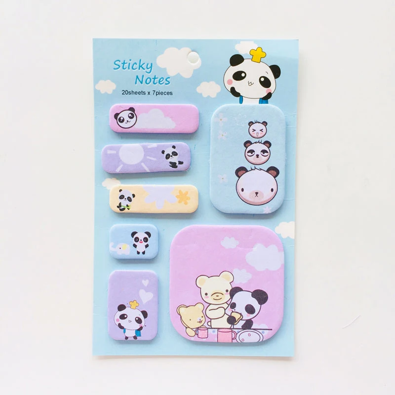 120 шт Novely Panda Sticky Notes милые Мультяшные блокноты для записей наклейки детей DIY