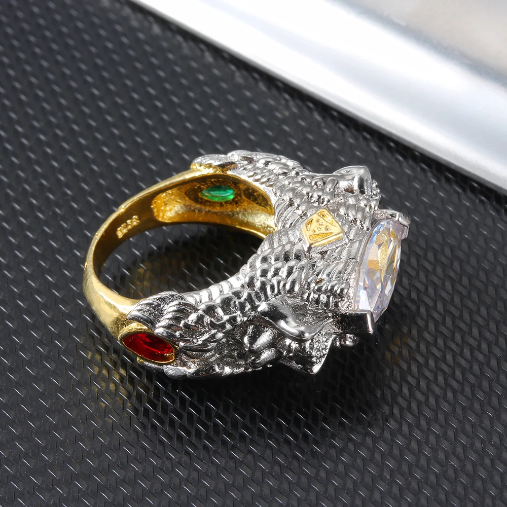 Женское циркониевое кольцо роскошное в форме русалки ювелирное изделие