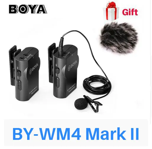 BY-WM4 Mark II Boya BY-WM4 Mark II/WM4 Pro петличный беспроводной микрофон с отворотом Студийный микрофон для sony DSLR DJI Osmo Mobile 2 смартфон BY-M1 микрофоном - Цвет: BY-WM4 Mark II