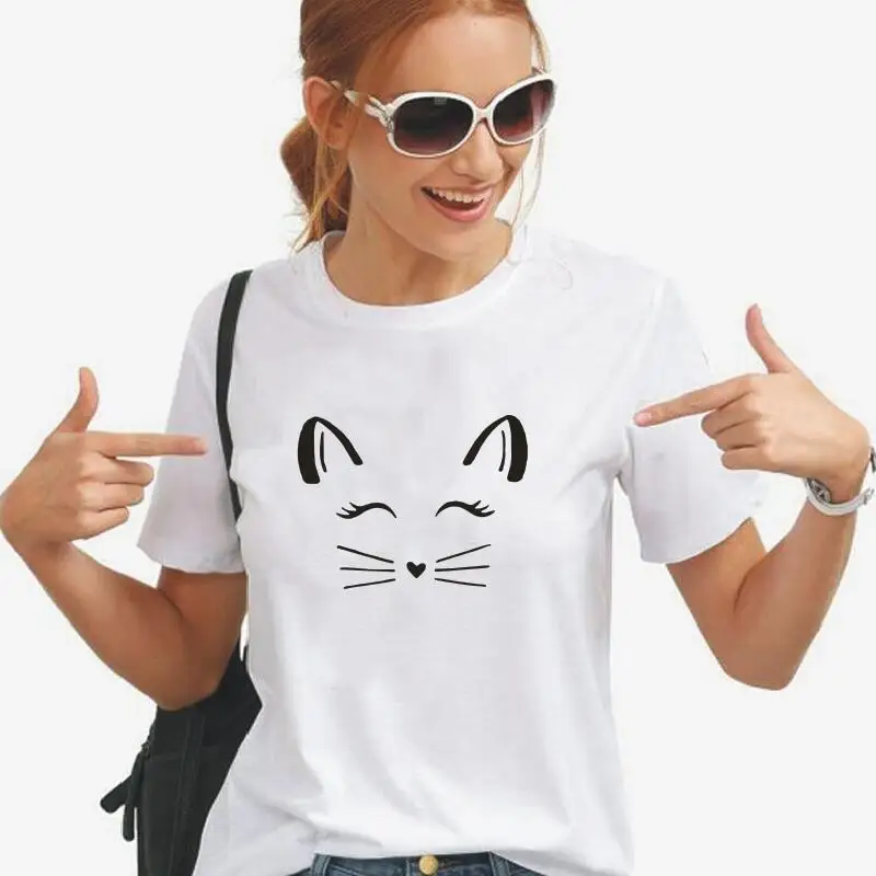 

Fashion Cat Lashes Eye Print Women Tshirt Hipster Short Sleeve Casual T Shirt Women Tops Summer Tee Shirt Femme Camiseta Mujer