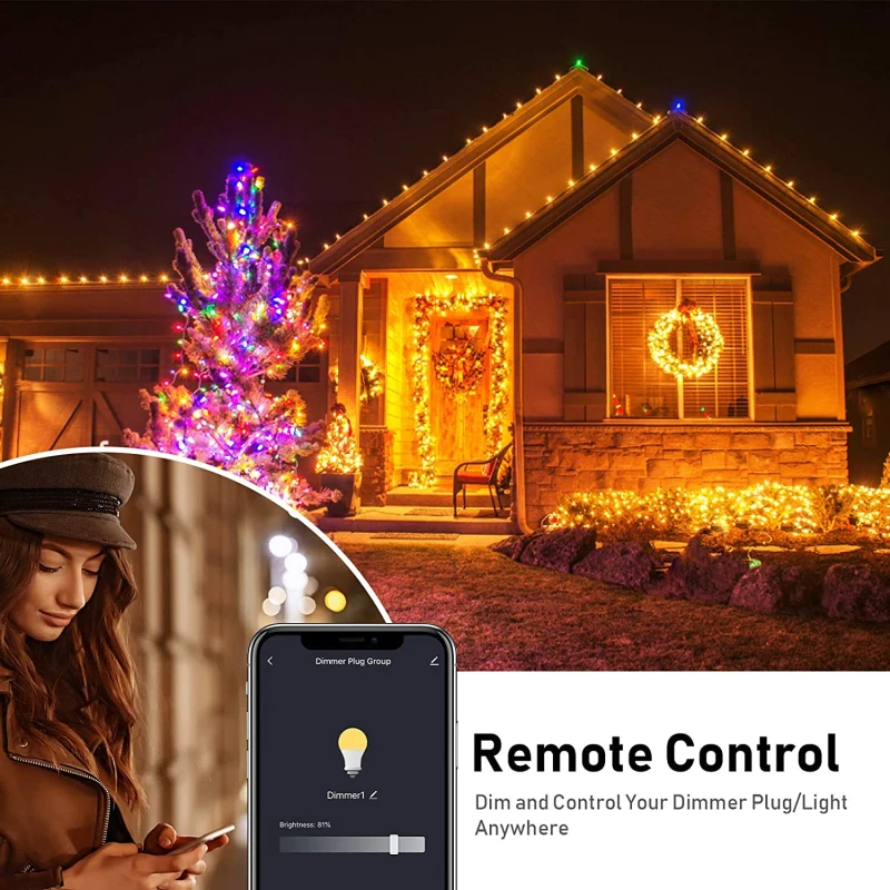 

WIFI Dimming Socket Outdoor LED Bulb Christmas Light String Remote Control Timing Voice Switch Socket Graffiti Smart Plug