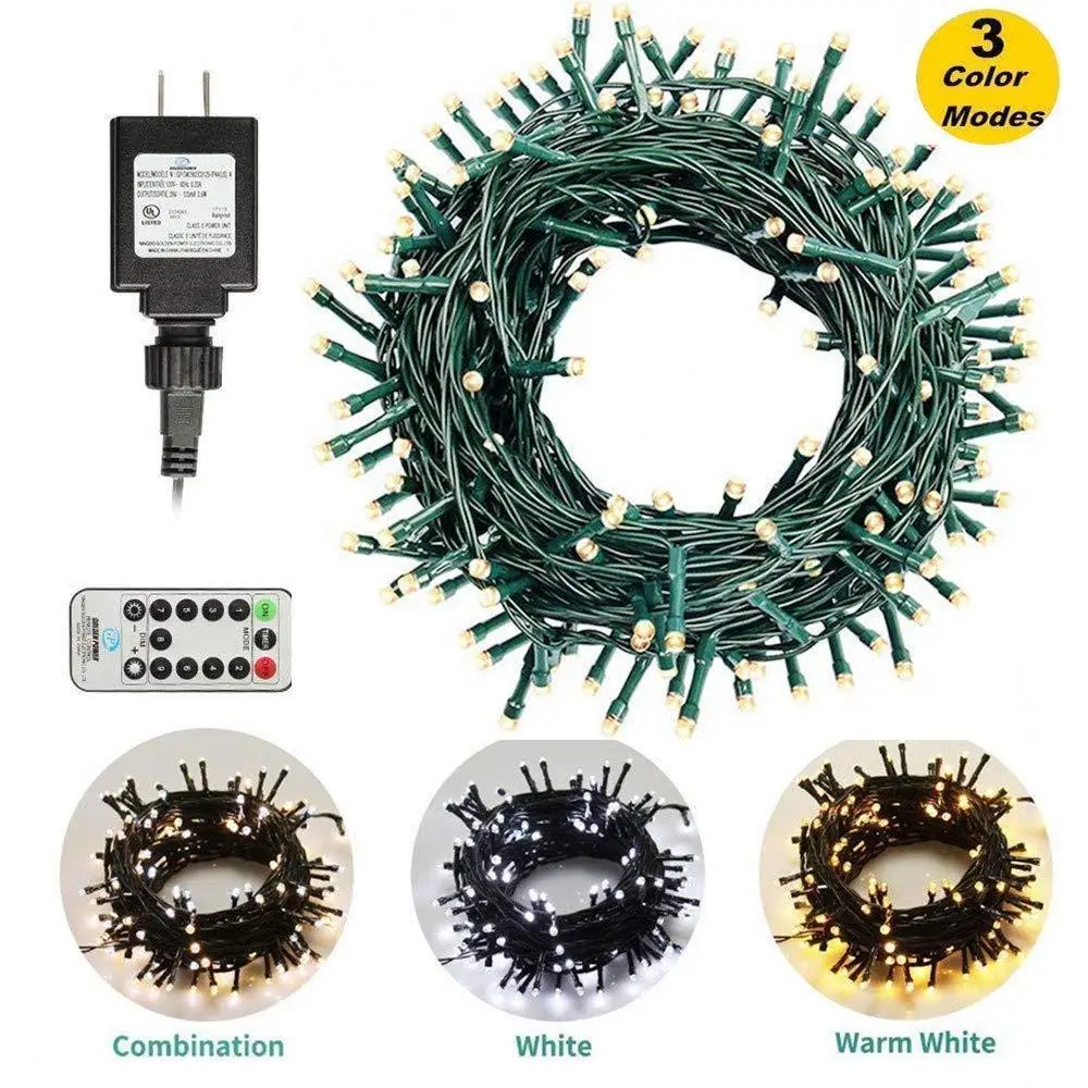 82FT 200LED 3 цвета в одной гирлянде с пультом дистанционного управления и таймером 9