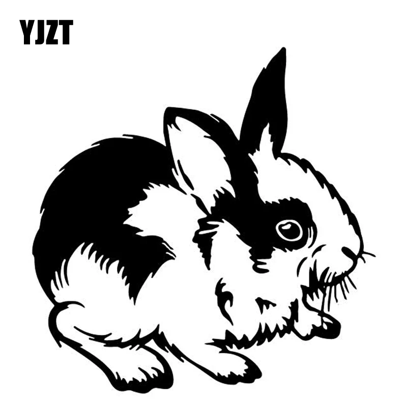 

YJZT 16.7CM*16.9CM Lovely Rabbit Decorate Pattern Car Stickers Car Trunk Vinyl Decal Black/Silver C4-2401