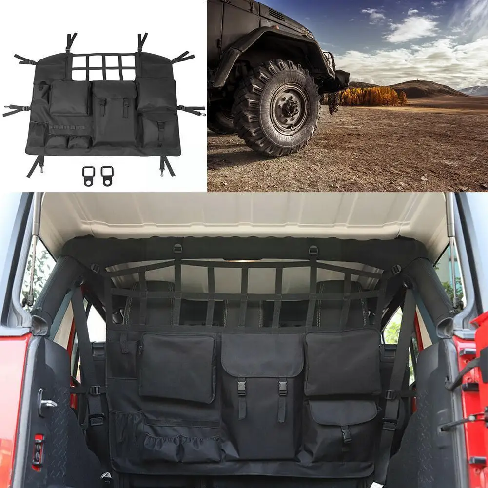 

New Multi-Pockets Storage Organizers Cargo Bag Saddlebag Rear Bench Seat Cover For JK Wrangler JK & JL 2007-2020 4 Doors H4H8