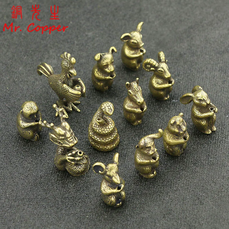 Античная Медная подставка для благовоний с китайским знаком зодиака 12 животных