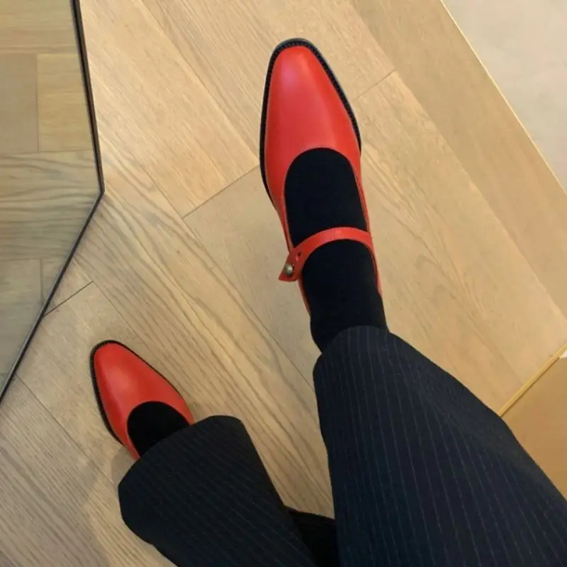 

RIZABINA Women Shoes Genuine Leather Buckle Women Shoes Fashion Cool Daily Vacation Shoes Women Footwear Size 34-40