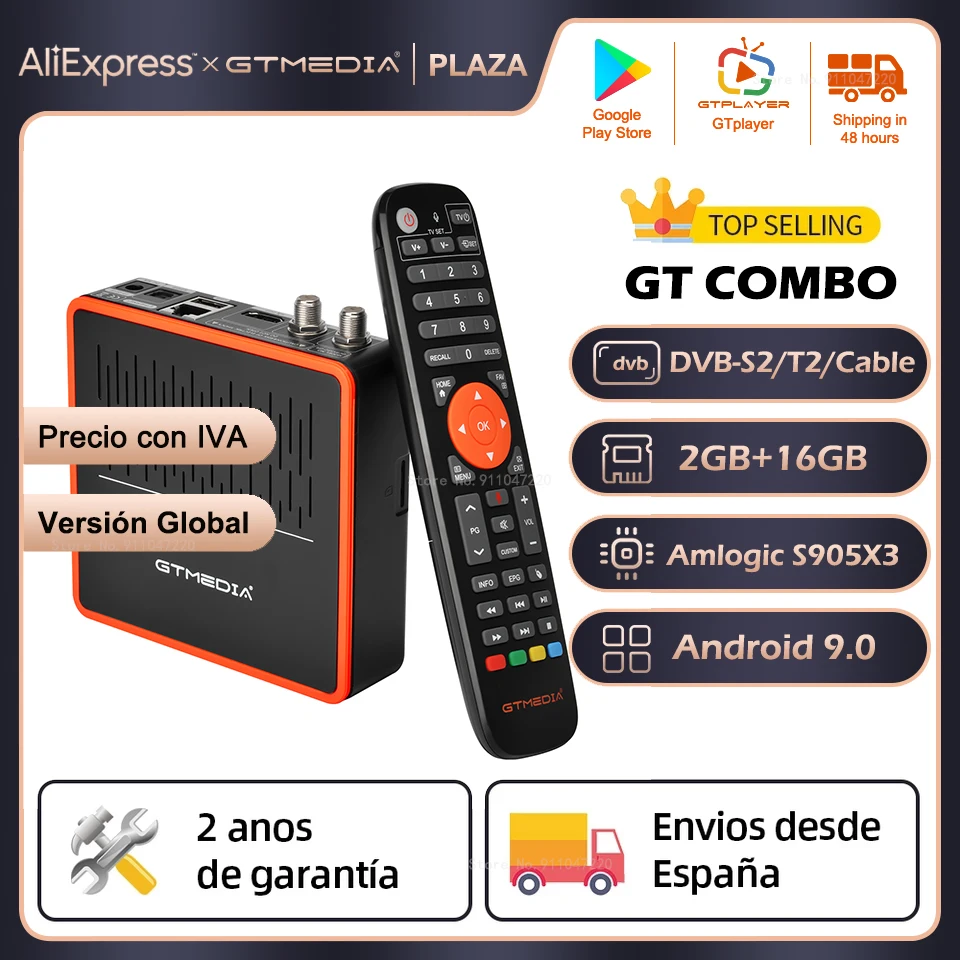GTMEDIA GT Combo 4K спутниковый приемник Android 9 0 TV BOX DVB S2 T2 кабель M3U Ccam Oscam Встроенный Wi Fi GTC