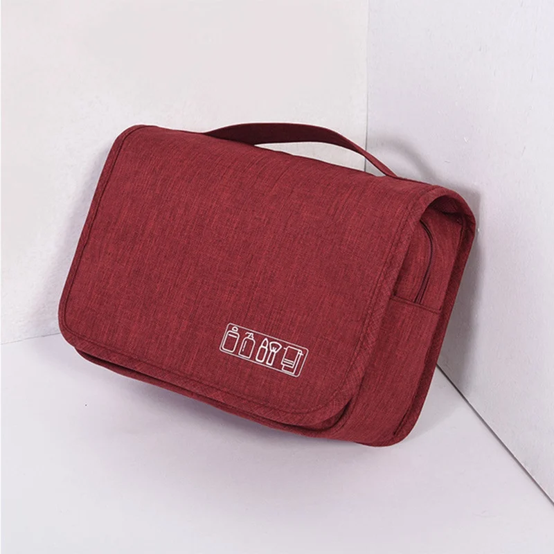 Wine red Новинка полиэфирная подвесная косметичка, косметичка для макияжа, MS, дорожная портативная косметичка для мужчин, органайзер для туалетных принадлежностей - Цвет: Wine red