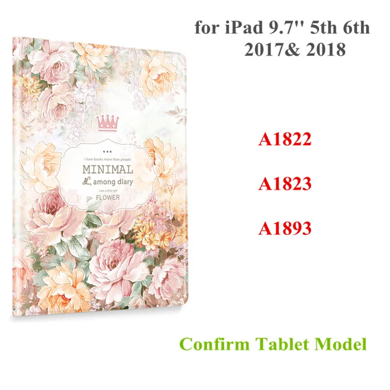 iPad 9.7 2017 2018 Для iPad цветной принт планшет кожаный чехол для iPad 3D рельефный защитный чехол умный чехол s - Цвет: iPad 9.7 2017 2018