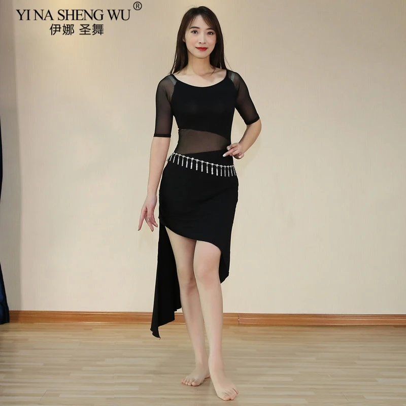 Женский костюм для танца живота тренировочный комплект платье с короткими