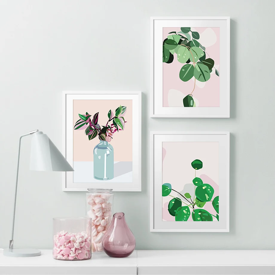 Modern Small Green Plant Potted Dill Canvas Painting Picture Poster and Print Home Wall Art Decoration for Living Room | Дом и сад