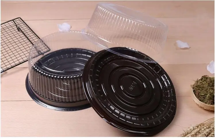 Круглая пластиковая коробка для торта прозрачная сыра и конфет 50 комплектов 6