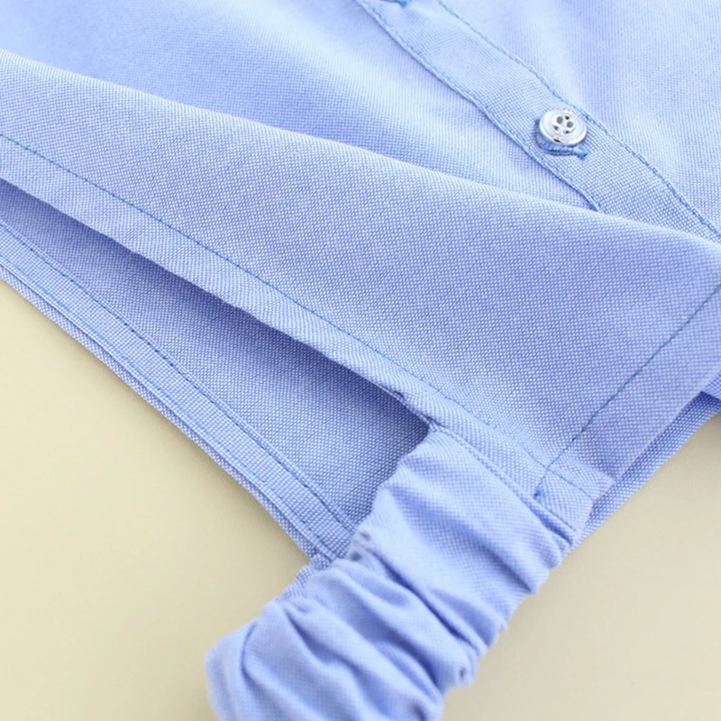 

Oxford Cotton Blue Lapel False Collar Button Detachable Half Shirt Blouse Dickey
