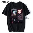 Футболка Tanjiro Kamado, Мужская футболка для отдыха, черная футболка с коротким рукавом в стиле Харадзюку с изображением рассеянного демона