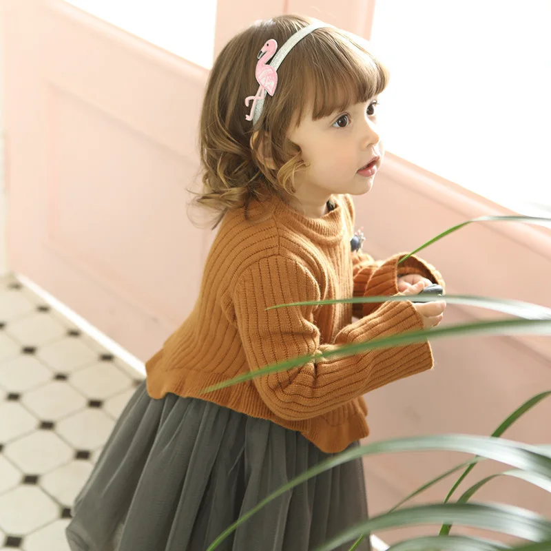 Ободок для волос с вышивкой фламинго 1 шт.|Аксессуары девочек| |