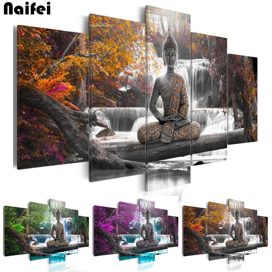5 шт. алмазная вышивка с изображением Будды картина 5d полноформатная мозаика