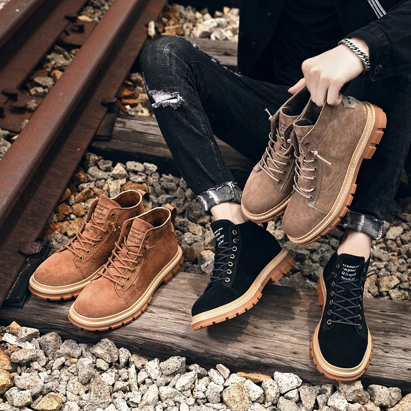 Мужская повседневная обувь роскошные уличные ботинки британский дизайн