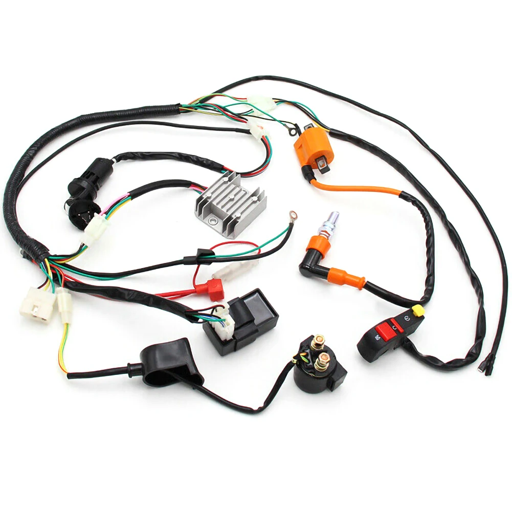 

For ATV QUAD 150/200/250/300CC Electrics Wiring Harness Loom CDI Coil Complete Full Line Assembly Spare Wiring Harness Loom
