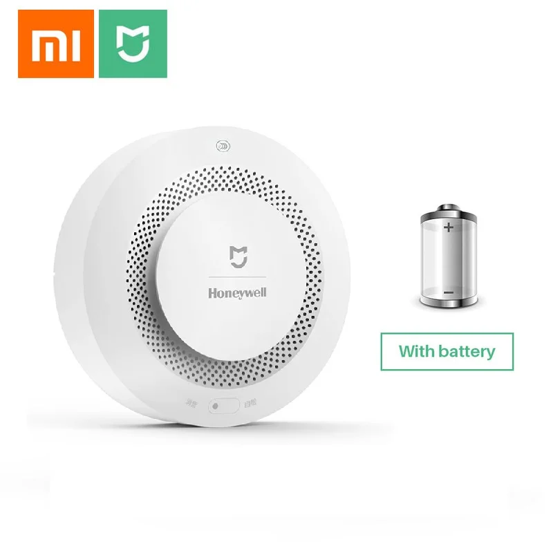 with battery Mijia Honeywell детектор пожарной сигнализации фотоэлектрический датчик дыма Aqara Zigbee пульт дистанционного управления с приложением Mihome - Цвет: with battery