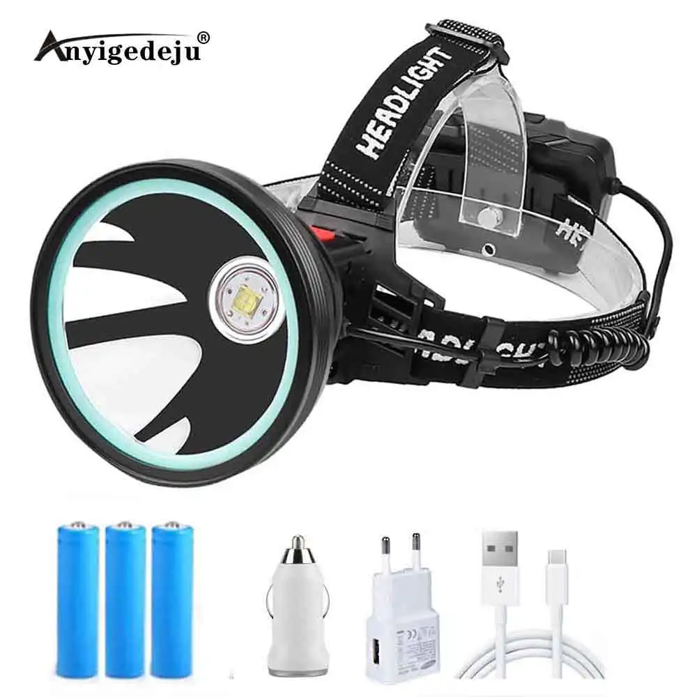 Светодиодный налобный фонарь XHP90 с датчиком и зарядкой от USB фсветильник рь P90