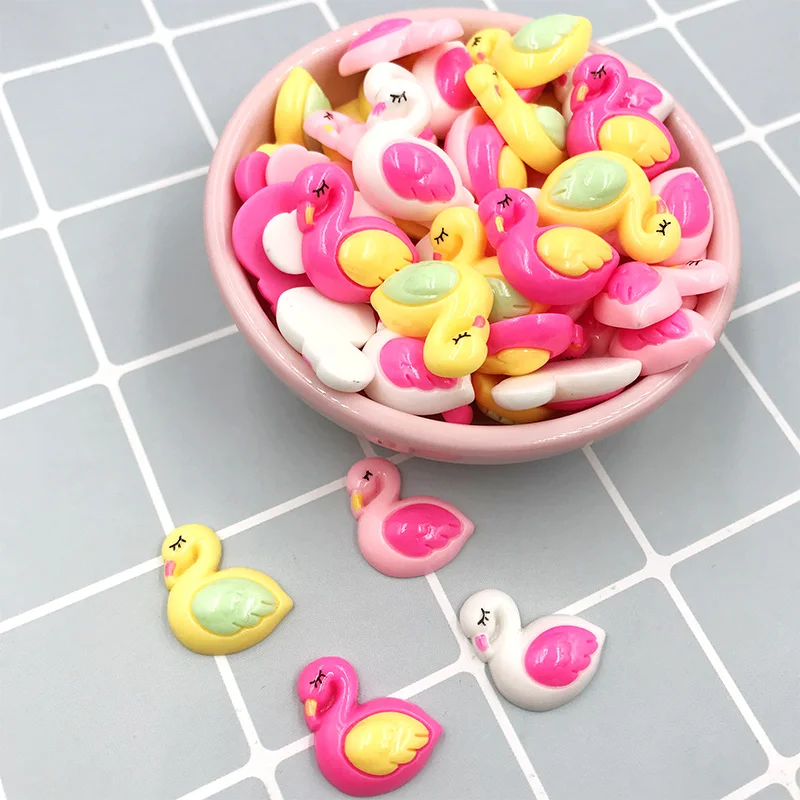 50 шт./лот миниатюрный милый лебедь с плоской задней стороной кабошон аксессуары в