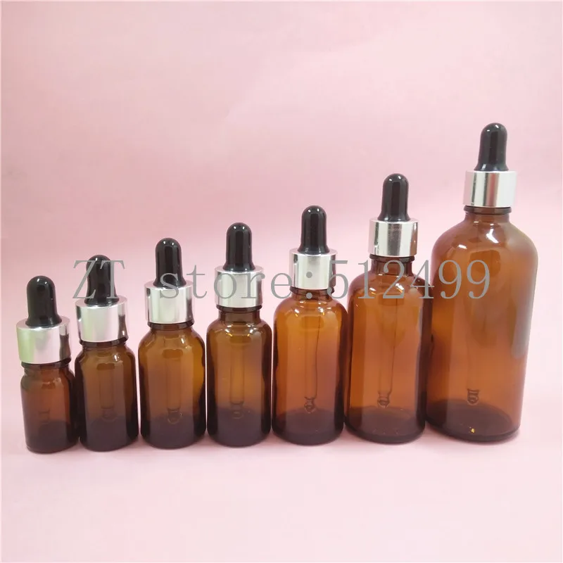 2/10 шт. 5/10/15/20/30/50/100ml пустая бутылочка янтарного цвета Стекло капельница для