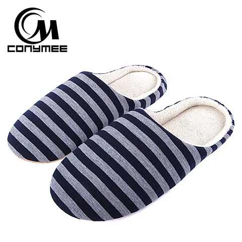 WW-LTW Navy Blue Зимние домашние тапочки мужская повседневная хлопковая обувь теплые плюшевые домашние Тапочки большого размера мужские мягкие Меховые домашние тапочки Меховые тапочки на открытом воздухе мужчины противоскользящие обувь - Цвет: WW-LTW Navy Blue