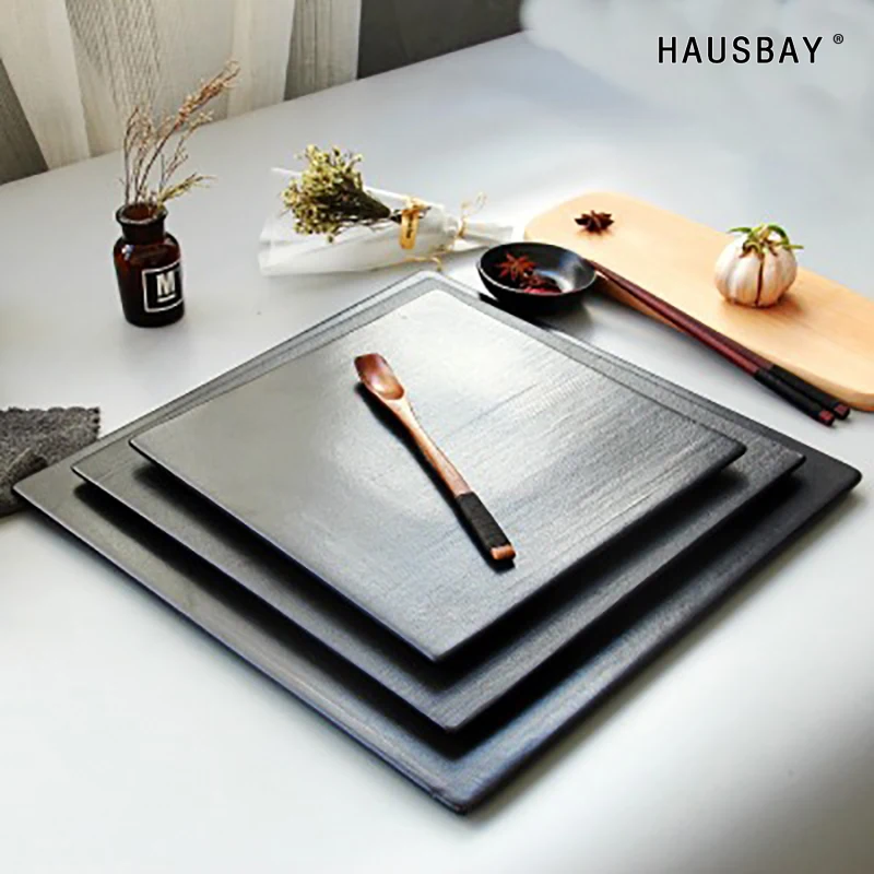 Керамическая посуда прямоугольные блюда суши тарелка стейк торт барбекю