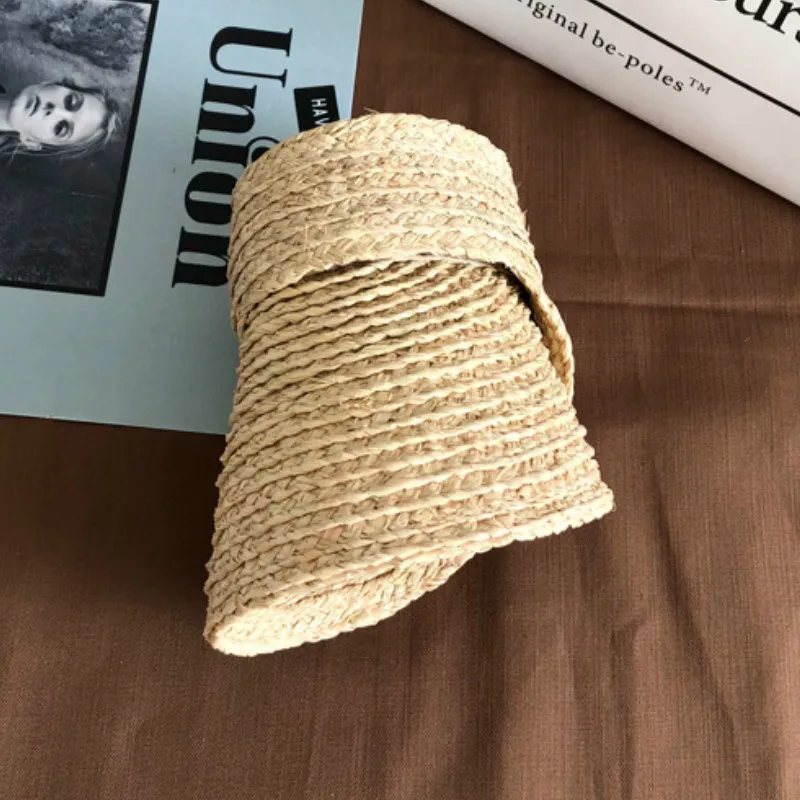 Шляпа от солнца в Корейском стиле женская соломенный козырек рулоне дорожная