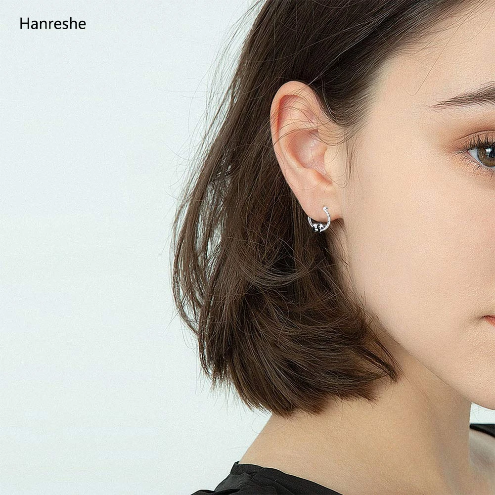 Маленькие серьги-кольца с пандой модные ювелирные изделия для девочек вечерние