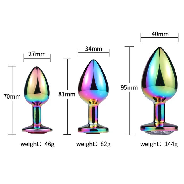 Stainless Steel Metal Anal Plug With Crystal Diamond Jewelry Smooth Butt Plug Anal Bead Anus Dildo Adults Sex Toys for Men Women 2